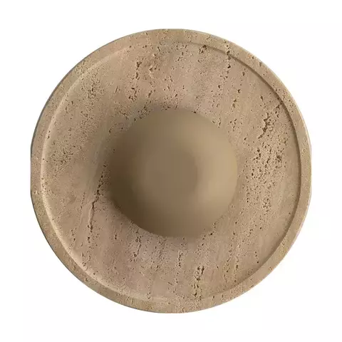 ARANDELA DE PAREDE LED PETRA REDONDO POR WALDIR JUNIOR IRC 90 INTERNA 3000K 14W 220V (D) 45 CM PEDRA TRAVERTINO E ALUMÍNIO - BELLA ITALIA 90060303300 - comprar online
