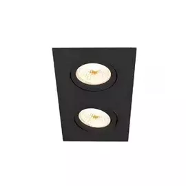 SPOT DE EMBUTIR FACE PLANA RETANGULAR DUPLO MINI DICROICA 12,5X7X3,5CM TERMOPLÁSTICO PRETO - SAVE ENERGY SE-330.3170