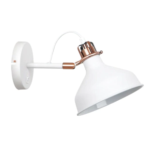 ARANDELA DE PAREDE HAMAR 21X19X33,5CM METAL BRANCO E COBRE - CASUAL LIGHT STUDIOLUCE QAR1154-BR