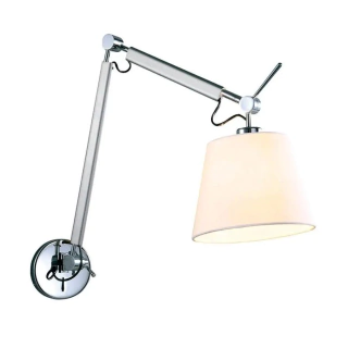 ARANDELA DE PAREDE DRAIN 57X87CM ALUMÍNIO E TECIDO PRATA FOSCO E BRANCO - CASUAL LIGHT STUDIOLUCE AR977