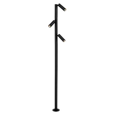 BALIZADOR POSTE ORBIT FACHO 34° BIVOLT PRETO IP66 HASTE 120CM 7,6W ALVENARIA 2700K - DIRECT LIGHT 2985 - comprar online