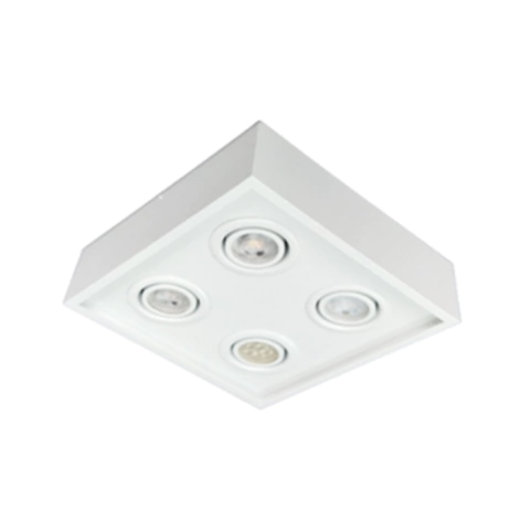 SPOT SOBREPOR ALUMINÍO 4X50W AR111 BRANCO FOSCO E PRETO FOSCO 8,8AX34LX34C CM- INTERLUX 4026/4 - comprar online