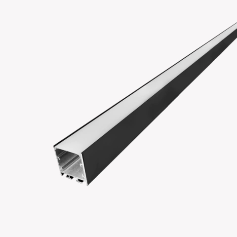 PERFIL DE SOBREPOR LINEAR 2 METROS 200X3,6X3,5CM ALUMÍNIO PRETO - OPUS OPS 39220 - comprar online