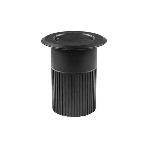 EMBUTIDO DE SOLO CHÃO LED FOCCO GRID REDONDO COM GRADE ANTIOFUSCANTE 12º EXTERNO 3000K 10W BIVOLT Ø7,8X9,1CM ALUMÍNIO PRETO - STELLA STH8717/30