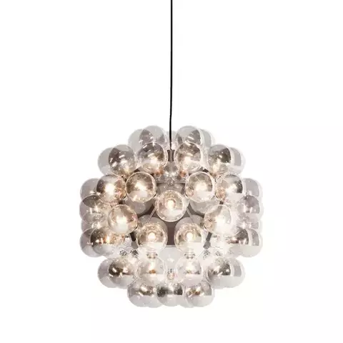 LUSTRE PENDENTE DALTON Ø50CM AÇO E VIDRO PRATA - PIX ILUMINAÇÃO 36506330