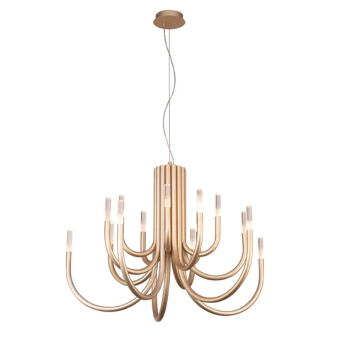 LUSTRE PENDENTE LED CISSY CILÍNDRICO 3000K 59W BIVOLT Ø85X59,5CM METAL E ACRÍLICO DOURADO - CASUAL LIGHT STUDIOLUCE PD1510