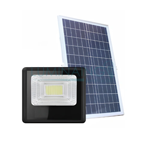 REFLETOR LED C/ PLACA SOLAR 400W 22CM X 27CM PRETO BRANCO FRIO BV-RFS040 - AAATOP