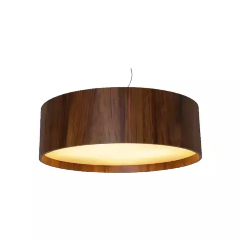 PENDENTE LED CILÍNDRICO REDONDO BIVOLT Ø100X25CM MADEIRA E ACRÍLICO - ACCORD 205 - comprar online