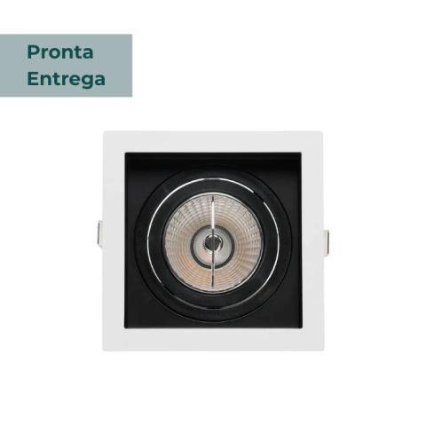SPOT DE EMBUTIR FACE RECUADO QUADRADO AR70 13X13X3,5CM TERMOPLÁSTICO BRANCO E PRETO - SAVE ENERGY SE-330.1201 - comprar online
