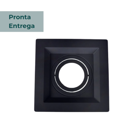 SPOT EMBUTIDO DIRECIONÁVEL RECUADO QUADRADO P/ LÂMPADA AR70 14X14CM PRETO - MEGALUX 1193 PT