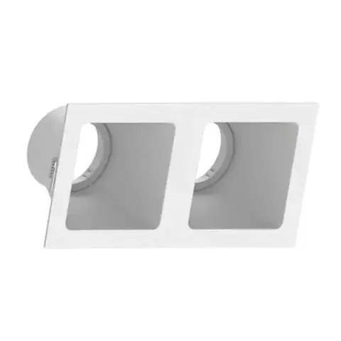 SPOT DE EMBUTIR HIDE FACE RECUADO RETANGULAR DUPLO DICROICA PAR16 20X10X7CM TERMOPLÁSTICO BRANCO - SAVE ENERGY SE-330.2099