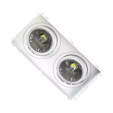 SPOT DE EMBUTIR NO FRAME RETANGULAR DUPLO MINI DICROICA 16,5X9,1X3,2CM TERMOPLÁSTICO BRANCO - SAVE ENERGY SE-330.2938
