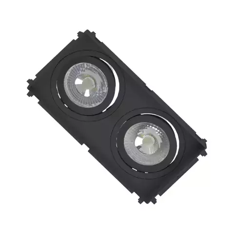 SPOT DE EMBUTIR NO FRAME RETANGULAR DUPLO MINI DICROICA 17,5X10X3,5CM TERMOPLÁSTICO PRETO - SAVE ENERGY SE-330.2953