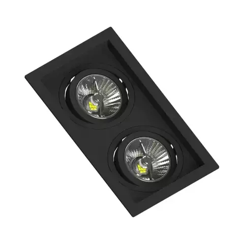 SPOT DE EMBUTIR FACE RECUADO RETANGULAR DUPLO MINI DICROICA 12,5X7X3,5CM TERMOPLÁSTICO PRETO - SAVE ENERGY SE-330.3128