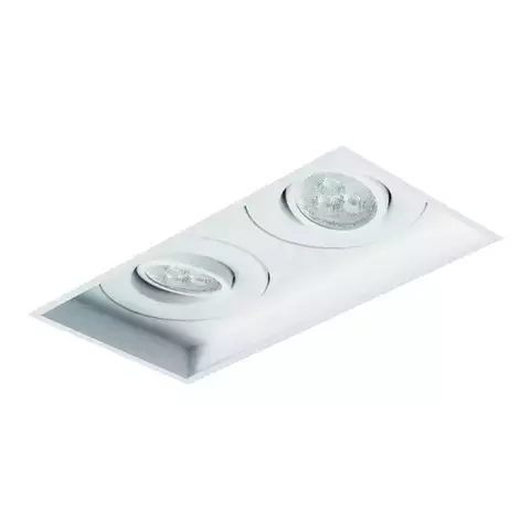 SPOT DE EMBUTIR SURA NO FRAME RETANGULAR DUPLO MINI DICROICA 17,2X9X7,6CM ALUMÍNIO - REVOLUZ RI-E0212/2 - comprar online