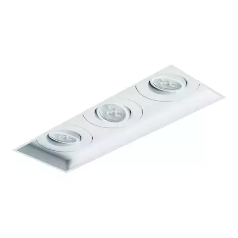 SPOT DE EMBUTIR SURA NO FRAME RETANGULAR TRIPLO MINI DICROICA 25,5X9X7,6CM ALUMÍNIO - REVOLUZ RI-E0212/3 - comprar online
