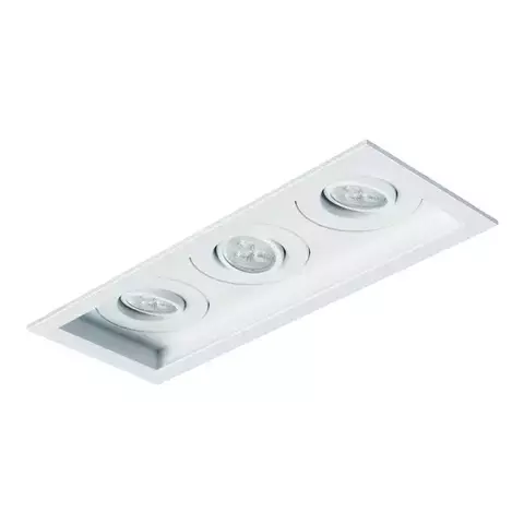 SPOT DE EMBUTIR SURA RETANGULAR TRIPLO DICROICA PAR16 33,1X12,5X8,4CM ALUMÍNIO - REVOLUZ RI-E1213/3 - comprar online