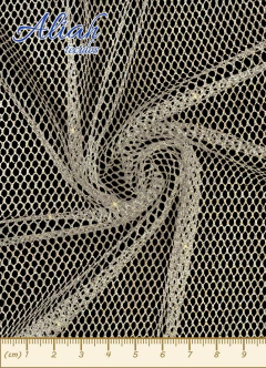 Tecido Arrastão com Brilho. Composição: 100% Poliéster. Largura: 1,40m. Gramatura: Em torno de 50 Gr/m²