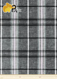 Tecido de Linho com Algodão Ecológico Listrado. Composição: 55% Linho 45% Algodão. Largura 1,40 m. Gramatura: 165 Gr/m².