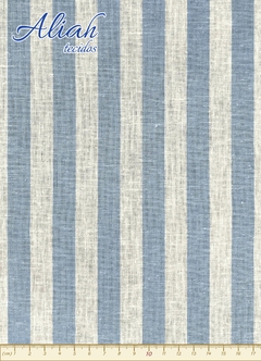 Tecido de Linho com Algodão Italiano Fio Tinto. Composição 55% Linho 45% Algodão. Gramatura: 132 Gr/m². Largura: 1,40m