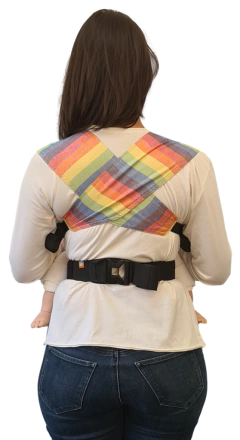 Levinho Ajustável Bebê Sarja Cruzada Arco-íris - Slings e cangurus ergonômicos PortBaby