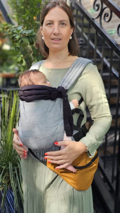 Fit linho cinza - Mochila evolutiva - Slings e cangurus ergonômicos PortBaby