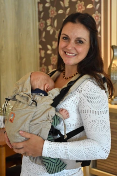 Mochila Ajustável Bebê SARJA CRUZADA Areia