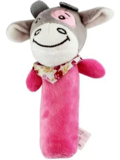 Pelúcia Chocalho Vaquinha Rosa