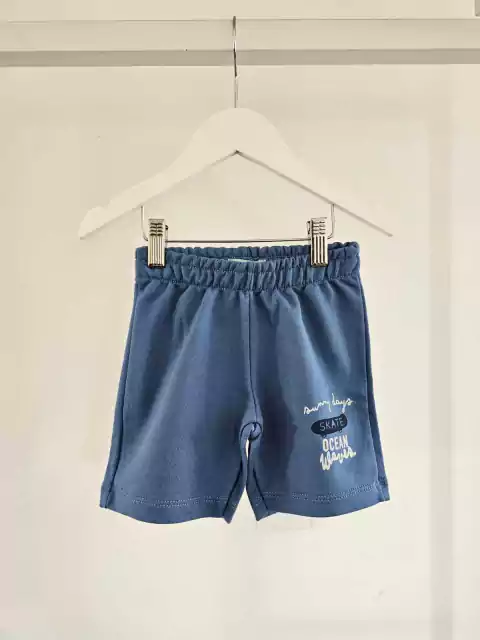 Tam 1 e 2 Bermuda moleton azul