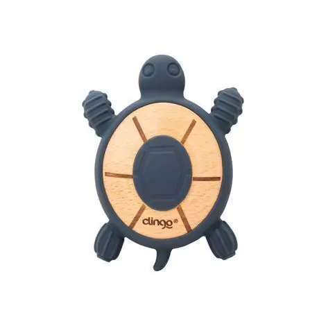 MORDEDOR MADEIRA E SILICONE TARTARUGA AZUL NAVY