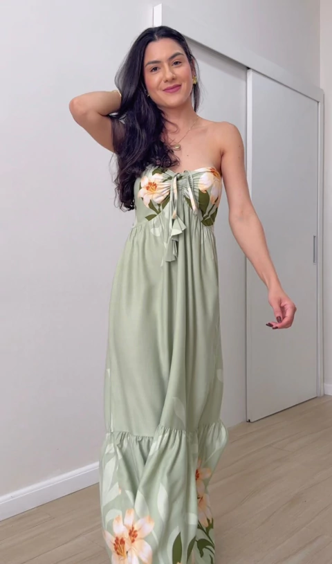 Vestido Erika - Verde Floral