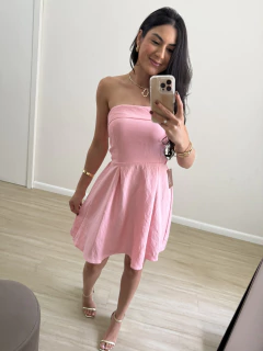 Vestido Julieta curto - Rosa claro
