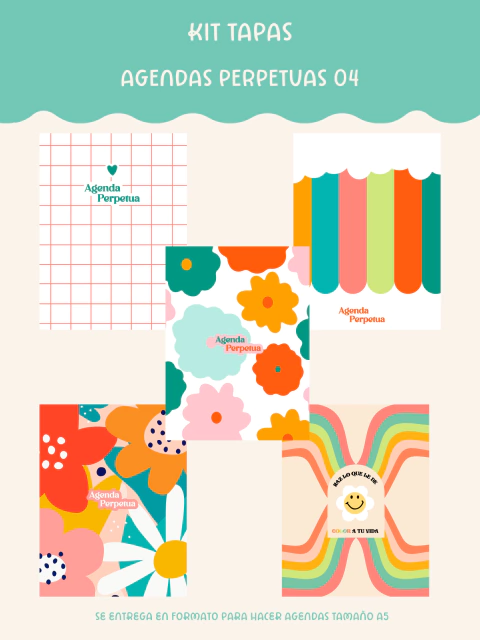 Kit tapas agendas perpetuas 04 - Imprimible - comprar online