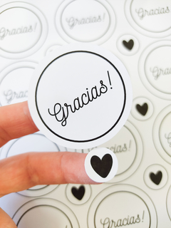 Stickers "Gracias + corazones"