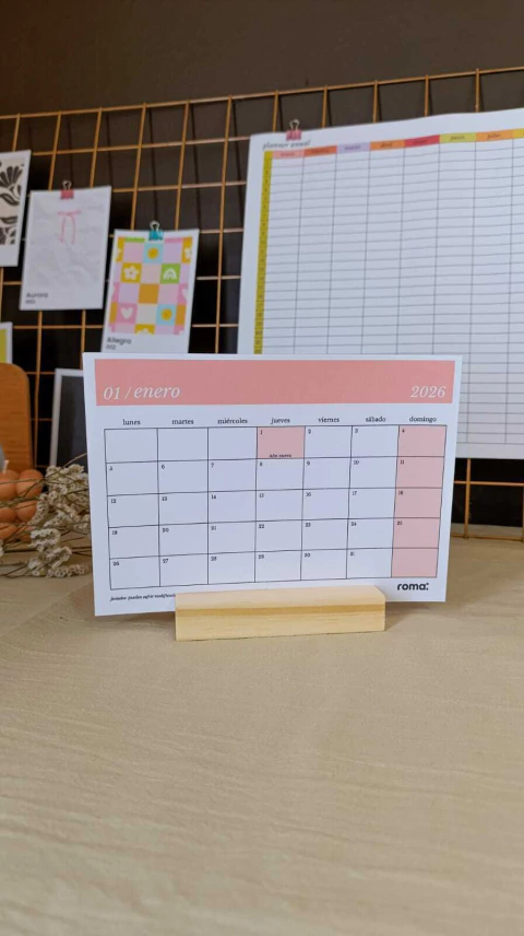 Calendario con taco madera - comprar online