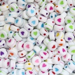 Entremeio Redondo Com Coraçao 07mm Em Plastico Com 250gr