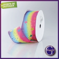 Fita De Gorgurão Estrelada 40mm Com 9 Metros (imp)