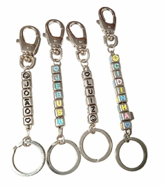Chaveiro Personalizado Montado Letras de Metal Modelo Dado