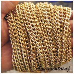 CORRENTE DE ALUMÍNIO 1METRO 9MM X 6MM DOURADO