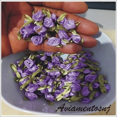 Flor rococó com folhas importada Tamanho 2mm 50uni. - Aviamentosnj-Artesanato Pérolas Chaton Cristais