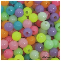 Bola Fluorecente Passante 08mm Em Plastico Com 150gr