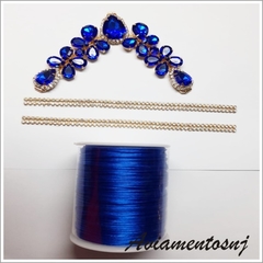 Cabedal Modelo Flor cor Azul Bic kit com 1 par Modelo sem Pino com argola