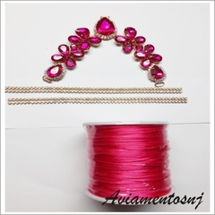 Cabedal Modelo Flor cor Rosa kit com 1 par Modelo sem Pino com argola