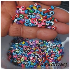 Mini Olho Grego Tamanho 6mm Achatado Colorido - comprar online