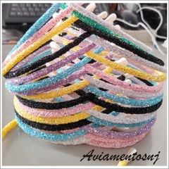 Kit Tiara 6pçs Cores Surtidas Tubo De Strass