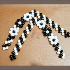 Trama Cabedal pronto chinelo feito com pérolas ABS Pacote com 1PAR Preto com Branco