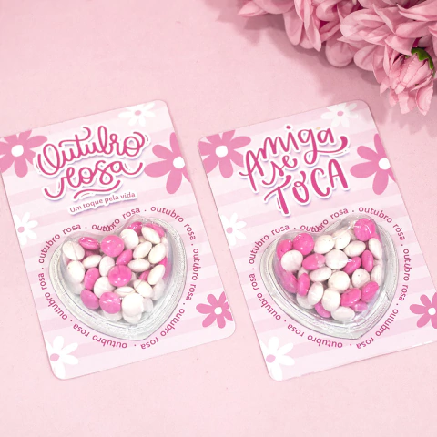 Cartão com Confete Outubro Rosa