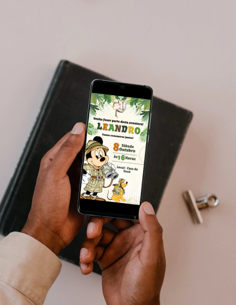 Convite DIGITAL - Safari do Mickey