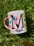 Caneca cerâmica com colher - INICIAL FLORAL - Papareti