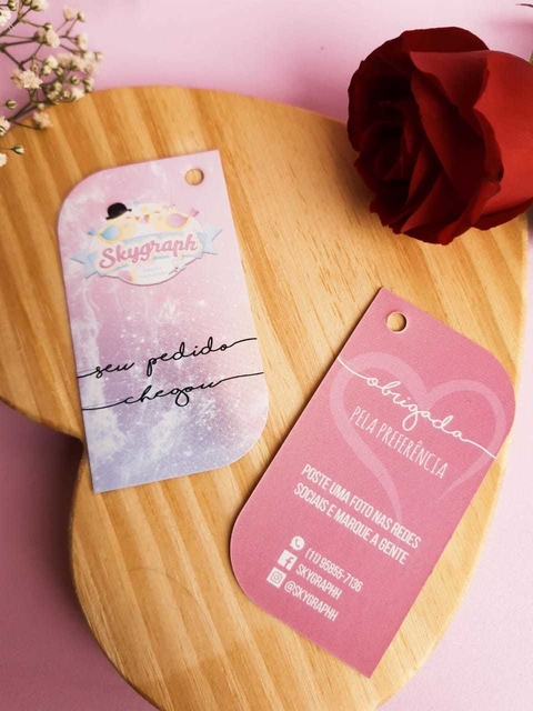 Tag personalizada frente e verso